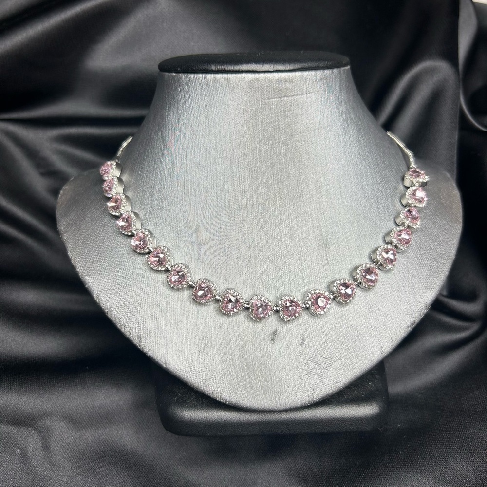 Elegant Pink Crystal Necklace